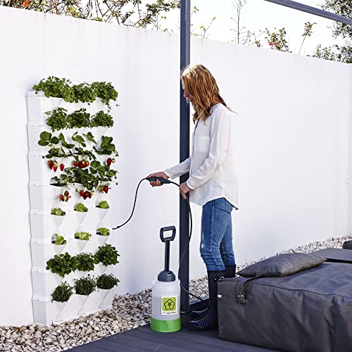 Minigarden Vertical Kitchen Garden per 24 Piante, Giardino Verticale Modulare e Espandibile, Kit di irrigazione a Goccia Incluso, Posizionato sul Pavimento o Fissato al Muro (Bianco)
