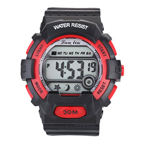 Yazilind orologio sportivo, multifunzione LED digitale orologio impermeabile (rosso)