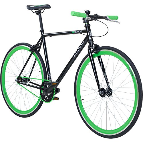 Viking Singlespeed Blade Bicicletta con 1 marcia, dimensione pneumatici: 28 pollici (71,1 cm), nero/verde, 53 cm