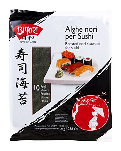 Biyori Alghe Nori per Sushi - 1 confezione da 10 fogli [25 gr]