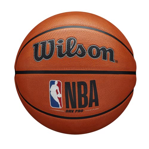 Wilson Pallone da Basket NBA DRV PRO, Utilizzo Outdoor, Gomma Tackskin, Misura: 7, Marrone