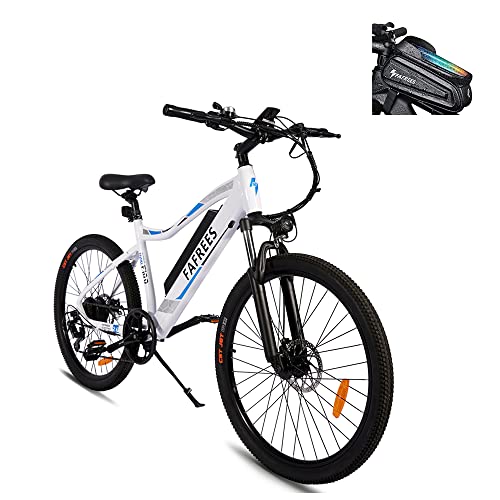 Fafrees F100 E-Bike Electric Mountain Bike 26', bicicletta elettrica con batteria 48 V/11,6 AH Shimano 7S, per uomo e donna, colore bianco