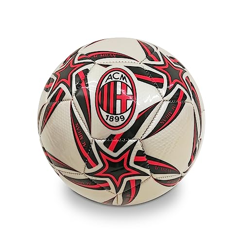 Mondo Toys - Pallone da Calcio Cucito A.C. MILAN PRO - Prodotto Ufficiale - misura 5 - 400 g - colore Rosso Nero - 13448