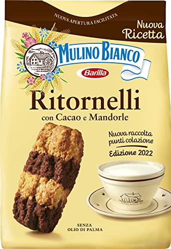 Mulino Bianco Biscotti Frollini Ritornelli con Cacao e Mandorle, Senza Olio di Palma, Colazione Ricca di Gusto, 700 g