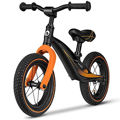 LIONELO Bart Air bici senza pedali leggera e resistente da 2 anni fino 30 kg telaio in magnesio gomme da 12 pollici manubrio e sella regolabili comodo poggiapiedi