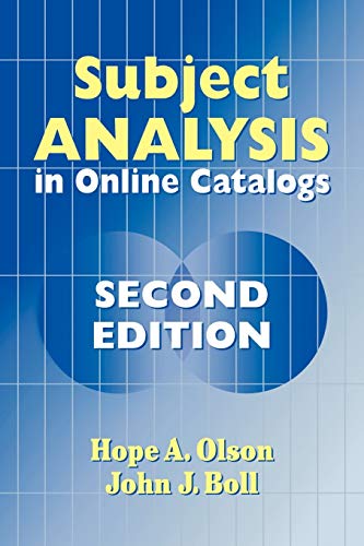Subject Analysis In Online Catalogs