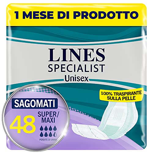 Lines Specialist Sagomato, 48 Assorbenti per Incontinenza Uomo e Donna