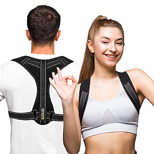 iCOOLIO Supporto dritto per schiena per uomo e donna, cintura per la schiena, supporto per la schiena, correzione della postura della spalla, stabilizzatore posture corrector,