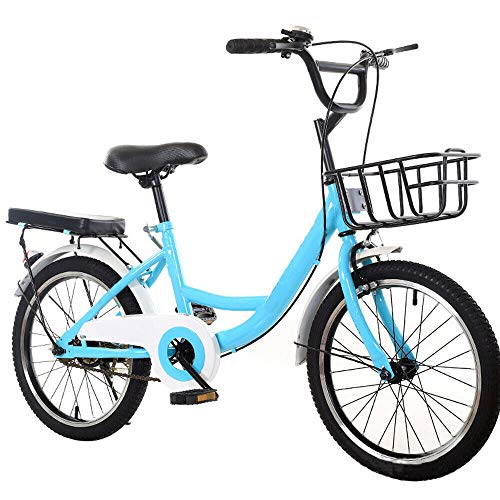 Bicicletta per bambini da 20 pollici, con cestino, cambio a 7 marce, per ragazze, per bambini, per bambini da 6, 7, 8, 9 anni, blu