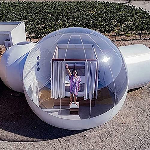 Tyfiner Tenda Gonfiabile Trasparente Esterna Bubble Room Trasparente con Bagno, Tenda a Bolle Gonfiabile con Vista Panoramica a 360 ° Diametro 4M